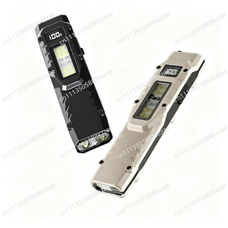 Tactical Flashlight, Aluminum Alloy LED High Lumen USB-C Rechargeable, Ultra-thin Flat Spotlight, Portable Camping Light