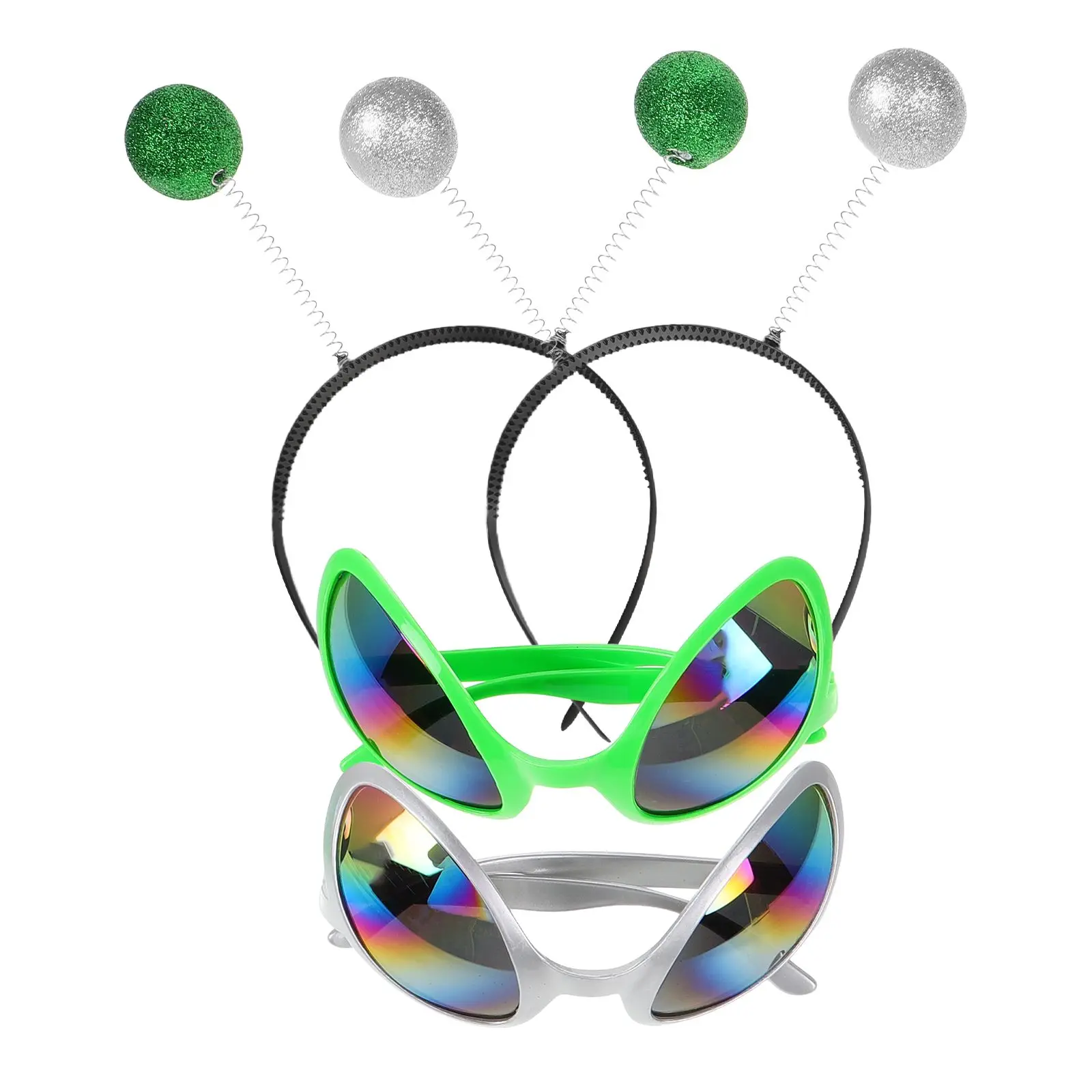 

4 Pcs Festival Alien Sunglasses Costume Kids Christmas Headbands for Halloween Party Plastic Cosplay Hairband Child
