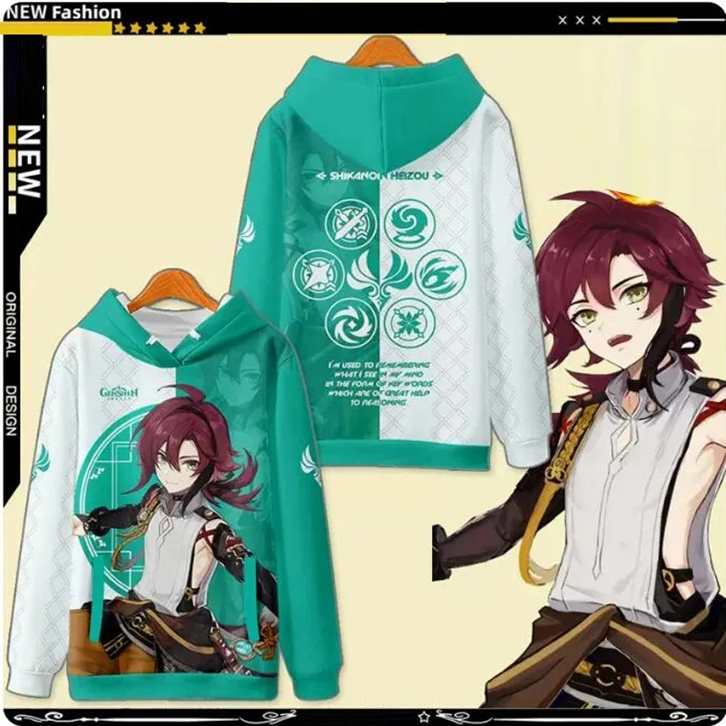 

Genshin Impact anime hoodie for men and women,3D printing extra-large sweater,Naganohara Yoimiya Cosplay Costume casual sweater