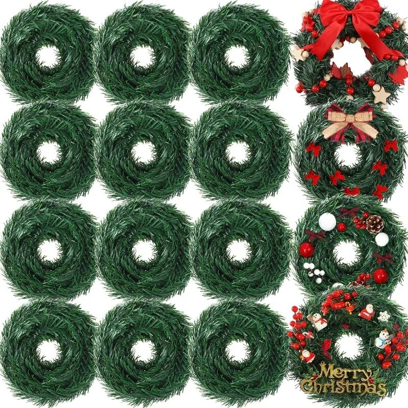 12pc Green Pine Wreath Bases 1