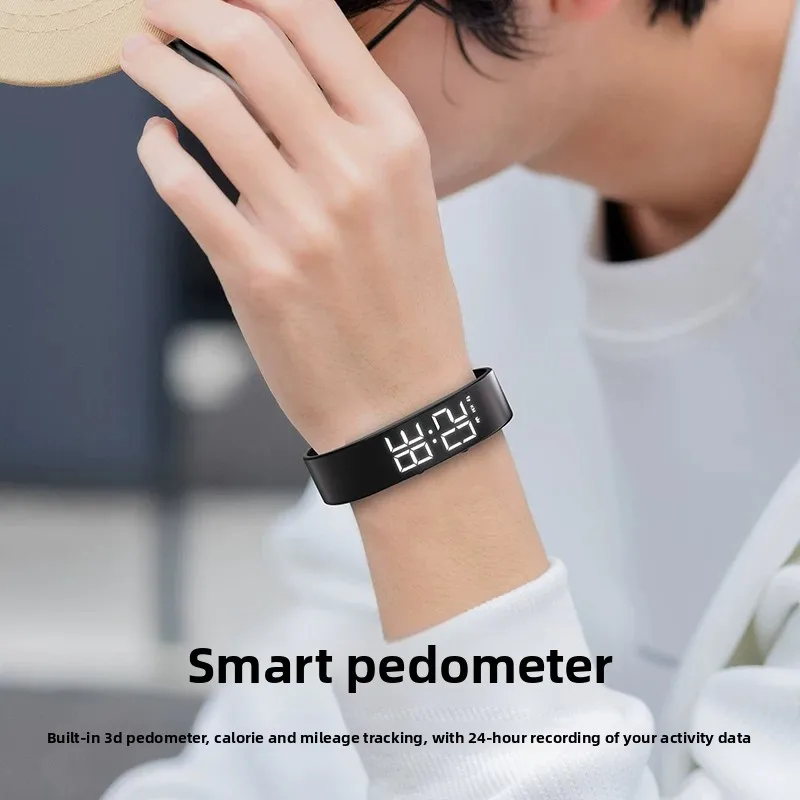 Waterproof Kids LED Digital Alarm Clock Watch Swimming Silent Vibration Smart Bracelet Sports Fitness Student Step Counter