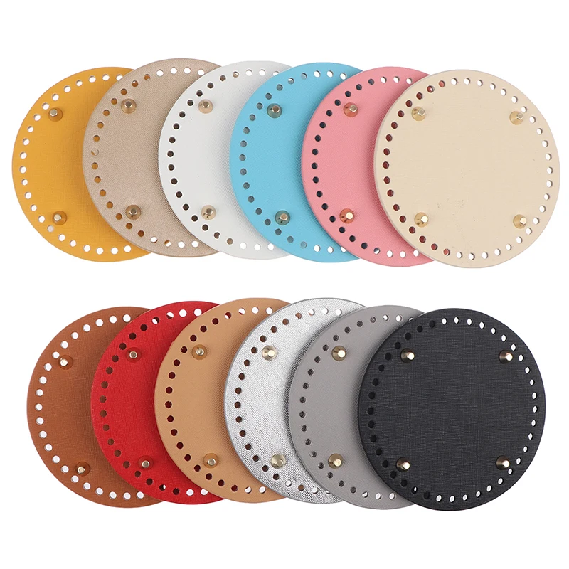 

5Size/10color Round Leather Bottom For CrochetBag Bag-Making Accessory Bottom Cushion Purse Pad Bottom Base 12/14/15/18/19cm