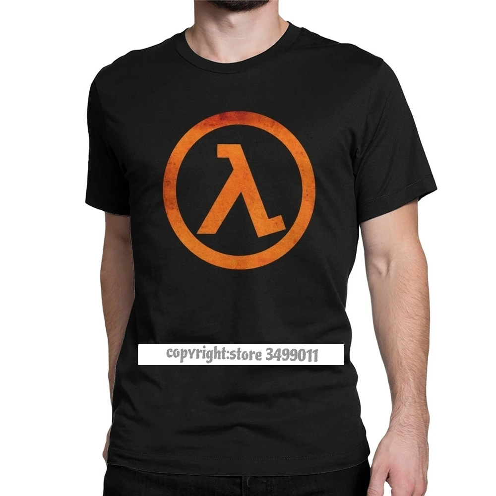 Men's Geek Half Life Lambda Rust Logo Tshirt Pure Cotton Clothing Novelty Round Collar Tees Party Tee Shirts