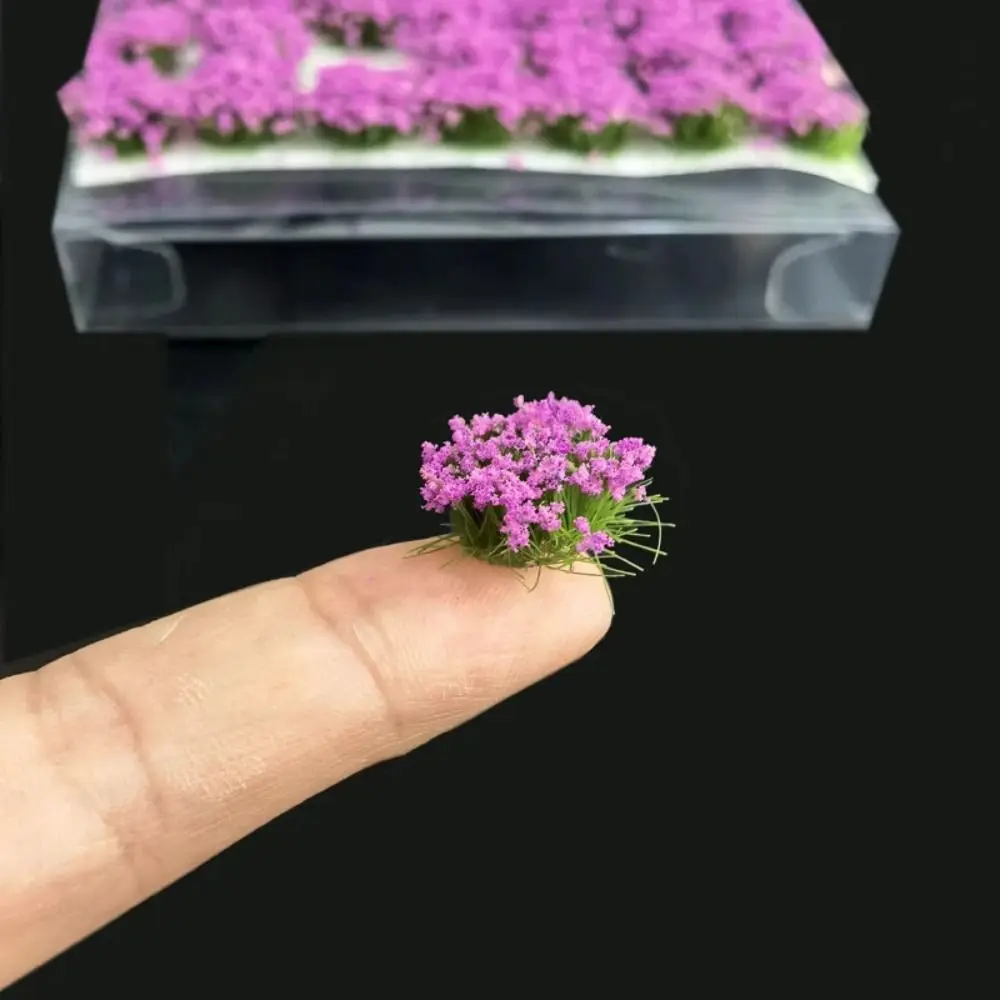 Costruzione fai-da-te in miniatura grappolo di fiori treno ferroviario materiali vegetali in ABS ciuffi di fiori statici modellismo simulazione