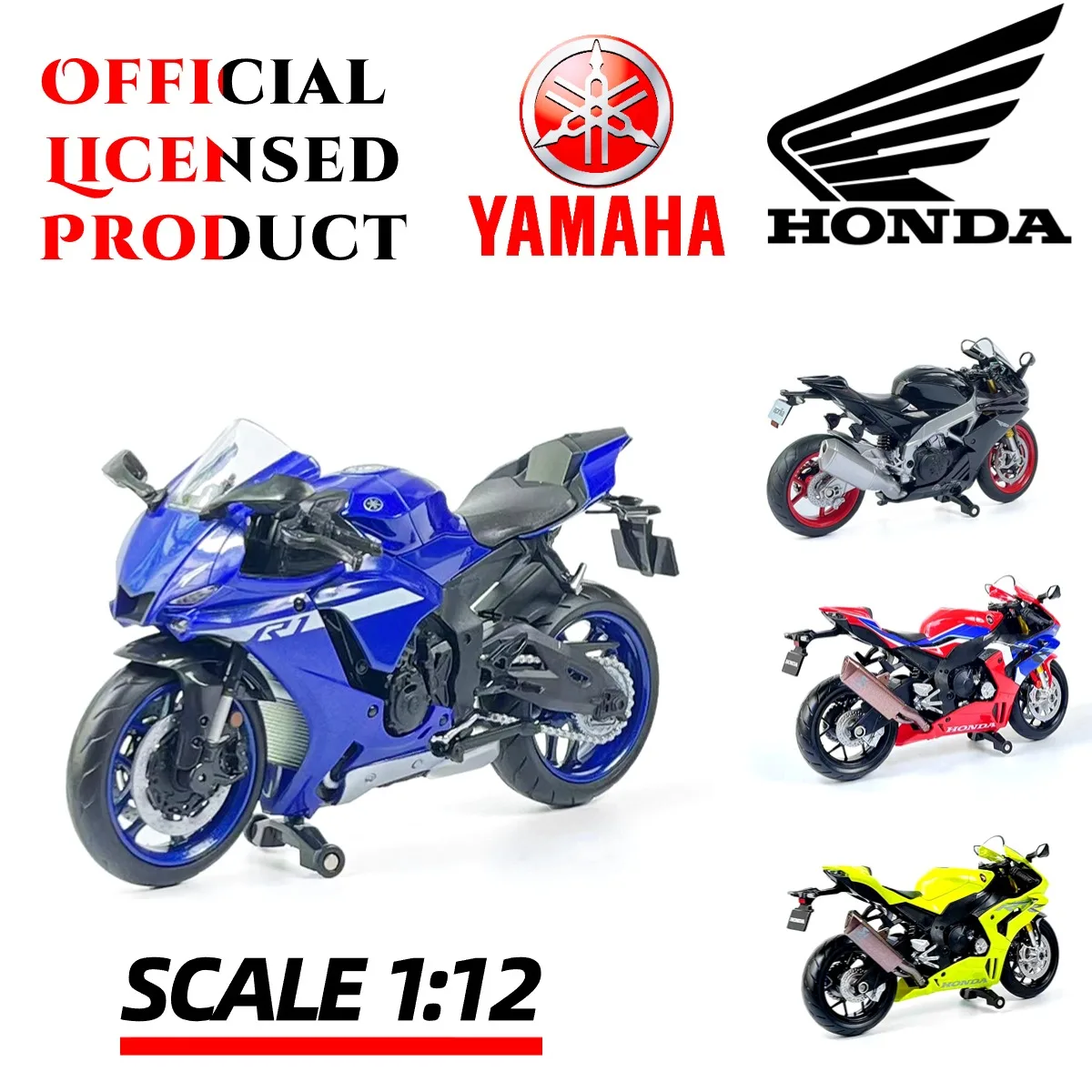 1:12 YAMAHA YZF -R1M Honda CBR1000RR-R Fireblade SP Replica Motorcycle Bike Model Souvenir Collectible Moto Diecast Vehicle Toy