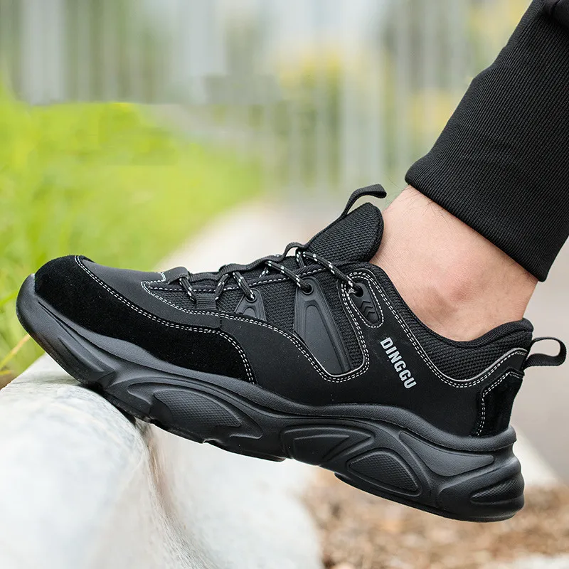 

men fashion steel toe covers working safety shoes breathable security boots warehouse worker sneakers safe footwear protection