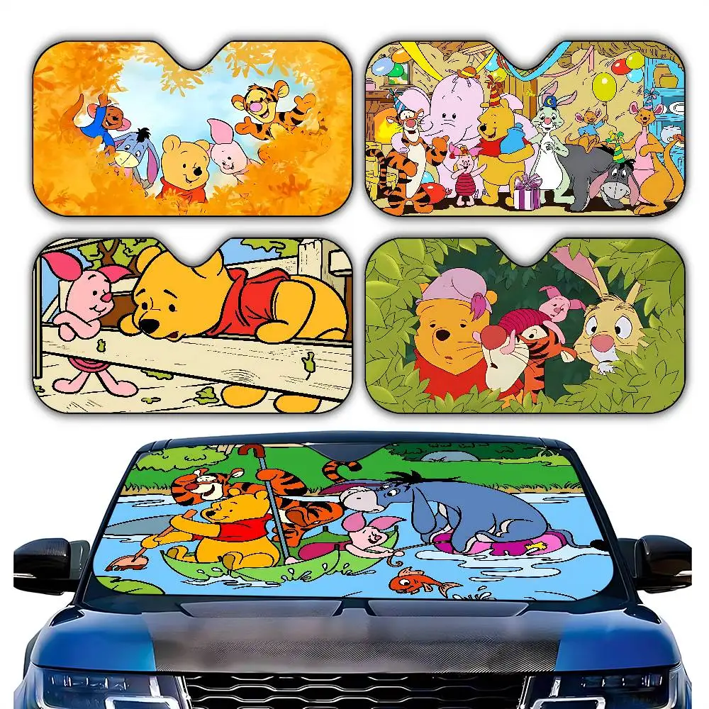 Classic Anime-W-winnie-T-the-P-poohS Kawaiii Stylish And Trendy Windshield Sunshade, Car Windshield Cover, Car Sunshade Curtain