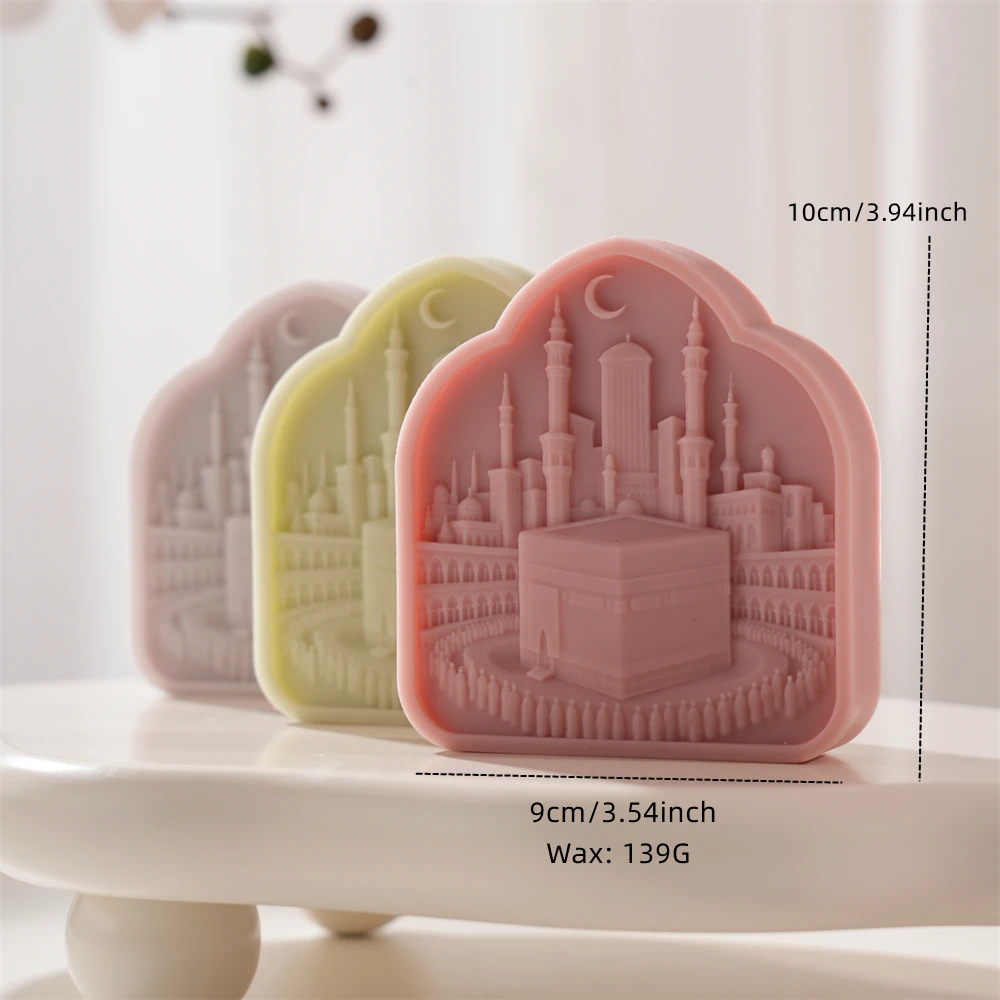 Mubarak Ramadan Decor Kaaba Candle Mold Islamic Home Art Resin Silicone Mould Ramadan Table Decor Soy Wax Eid Mubarak Gift idea