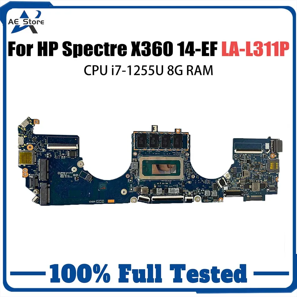 

Laptop Motherboard LA-L311P FOR HP Spectre X360 14-EF Mainboard WITH i7-1255U 8G RAM Working Test