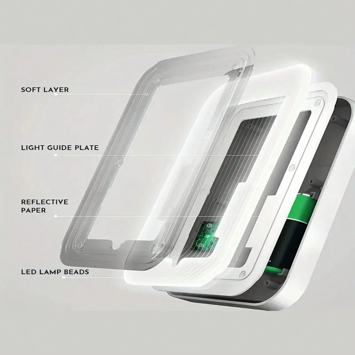 

High Definition LED Portable Desktop Dormitory Makeup Mirror Fill Light Beauty Mirror Portable Desktop Makeup Mirror Square Stud