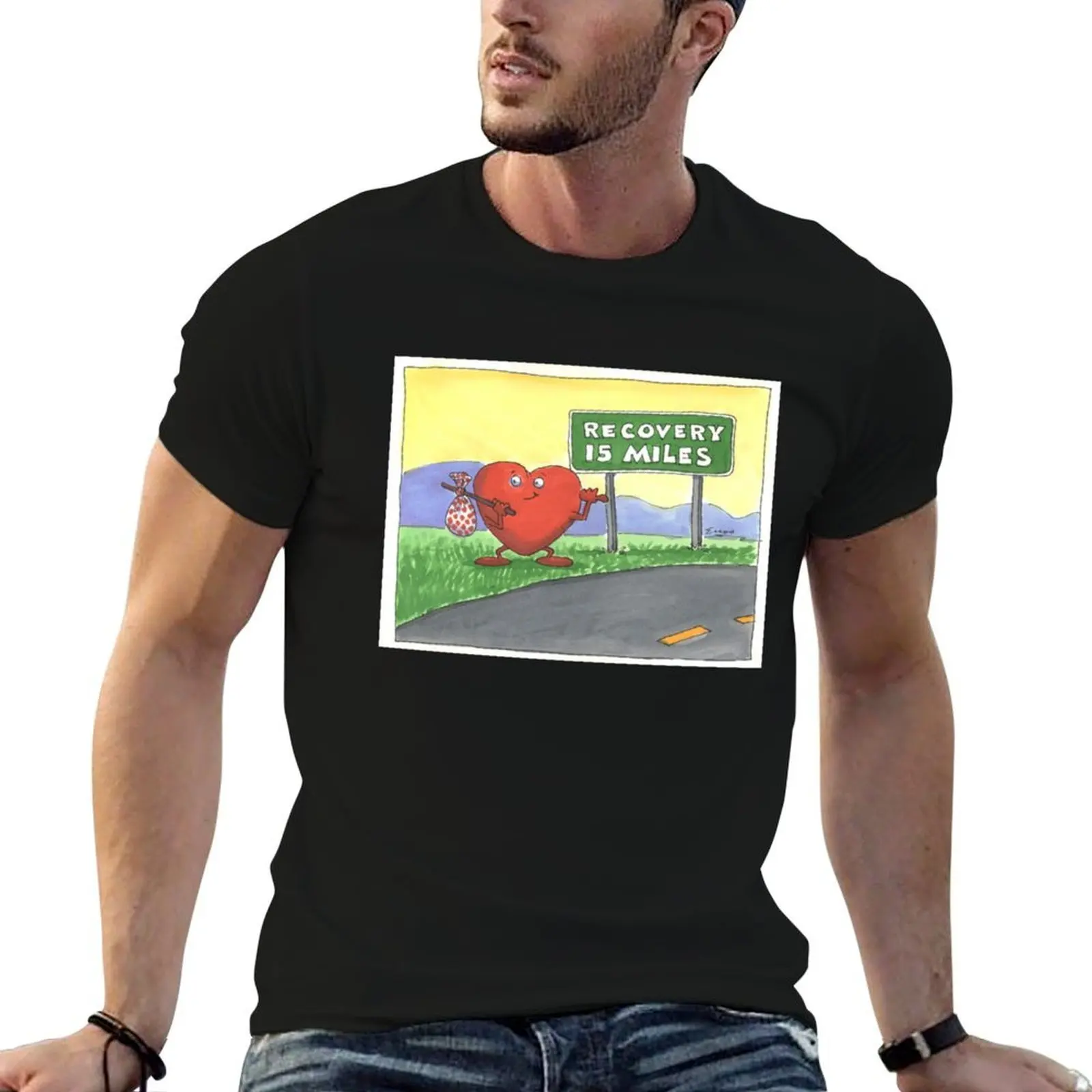 

Daryl B. Enos Fundraiser - Recovery 15 Miles Heart Love Heartbreak T-Shirt t shirts for man cotton soft T-Shirt
