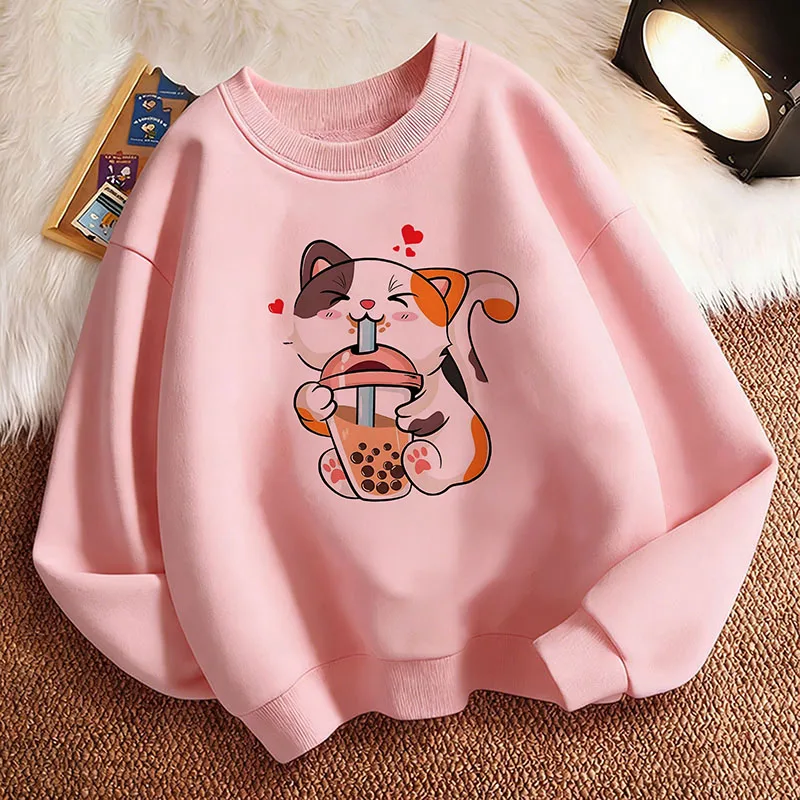 Fashion Happy Dog Drinking Juice Kinder-Kapuzenpullover, Pullover, süßer Kapuzenpullover für Jungen und Mädchen, lässige Kapuzenpullover