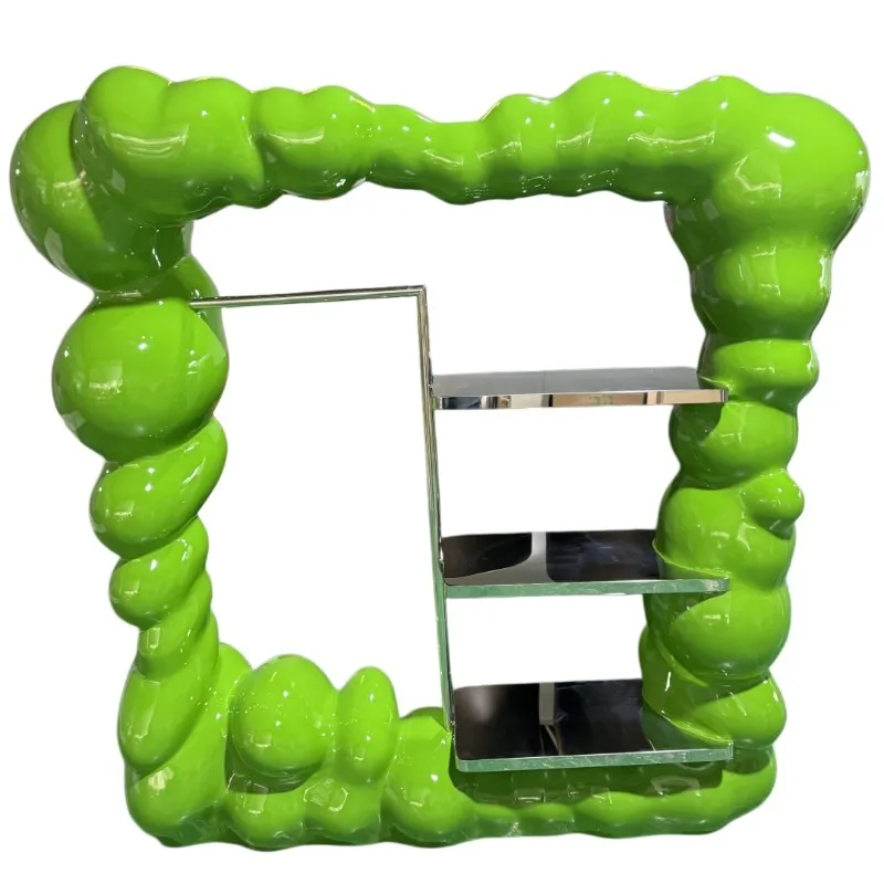 Modern creative cloud clothing store irregular art display stand store photo frame decorative stand floor mirror
