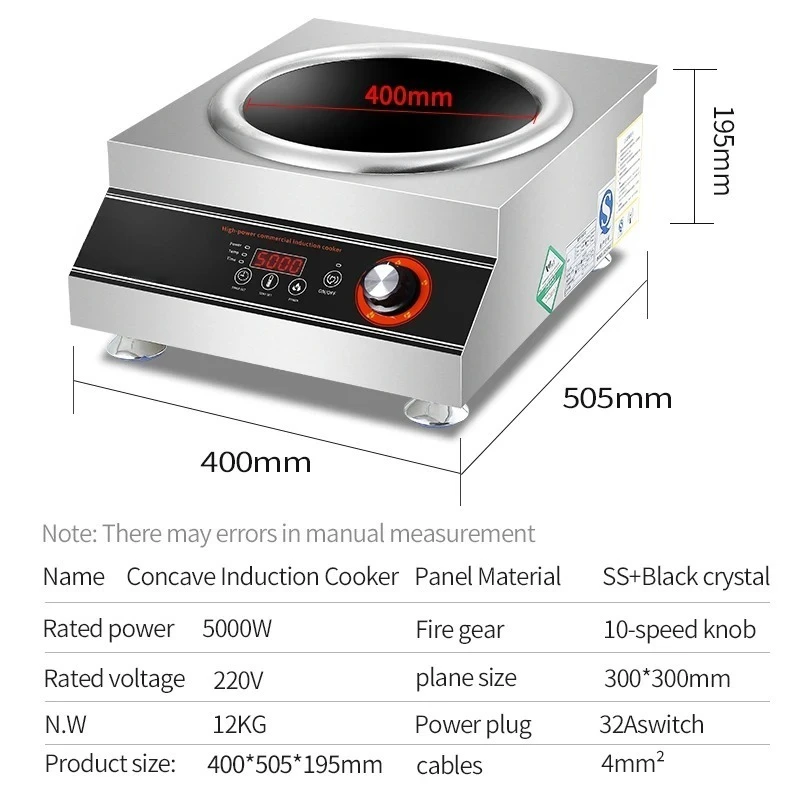 Commercial High-Power 110V/220V 50HZ Induction Cooker Wok Burner Type Concave Furnace Stove for Home Kitchen Use Cooktop