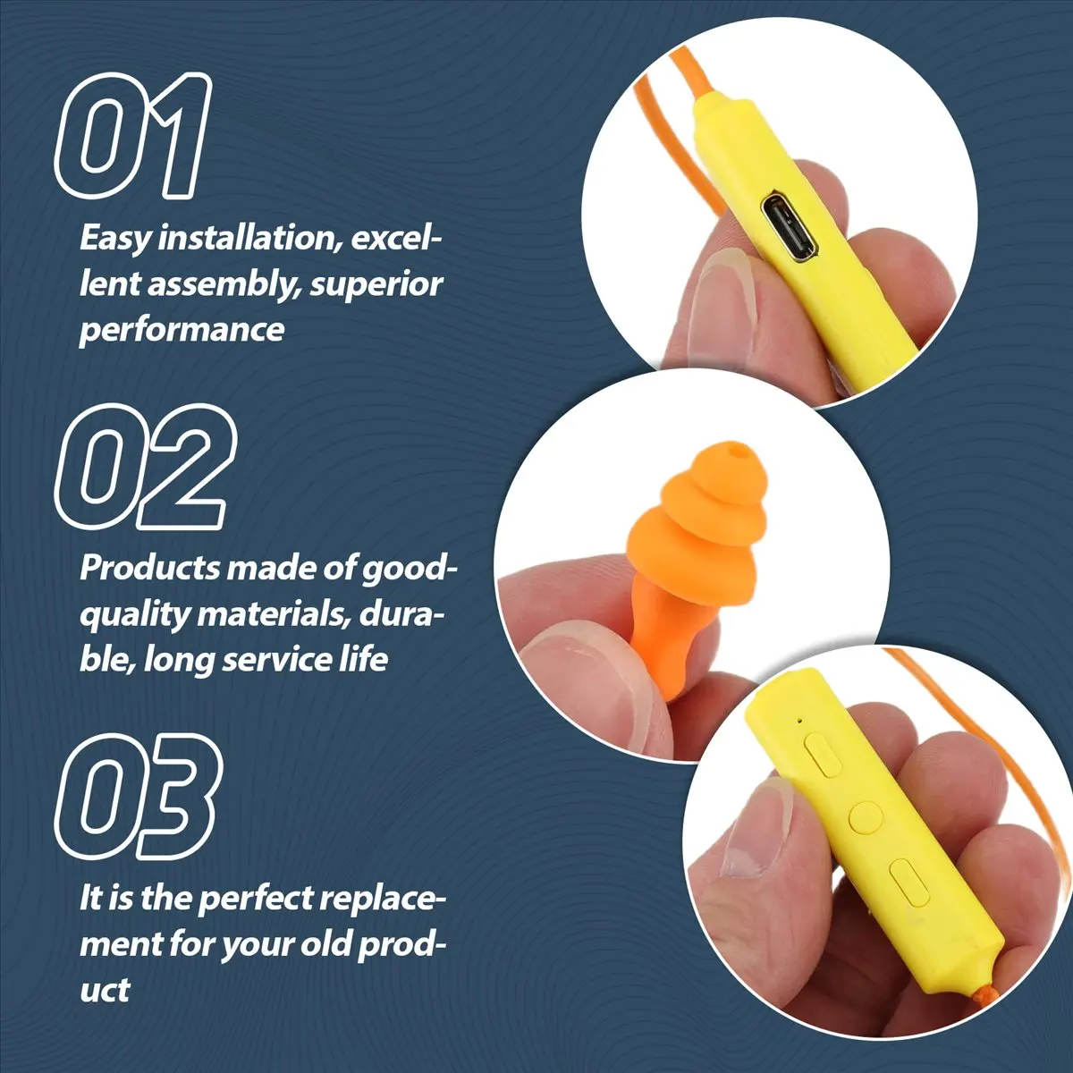 

[in stock] Ear Plugs Bluetooth Earphone for Work, Noise Suppression, Hearing Protection,Construction Sites, Noisy Places Orange