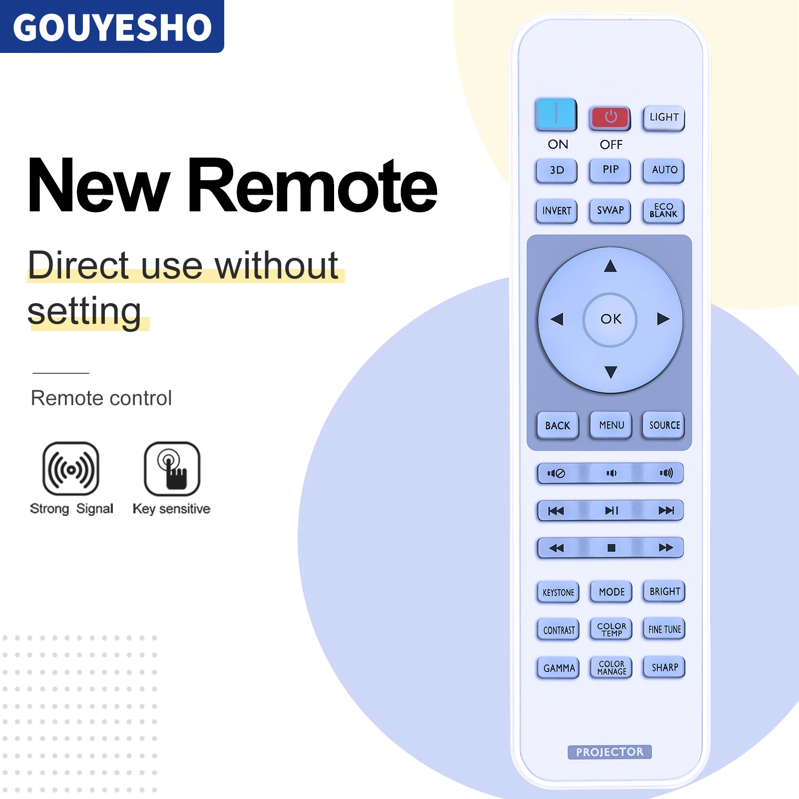 New Remote Control For BENQ Projector W1050 W1110 W2000 701JD I700 SX914 W1070 W1080 W1075 W20AA