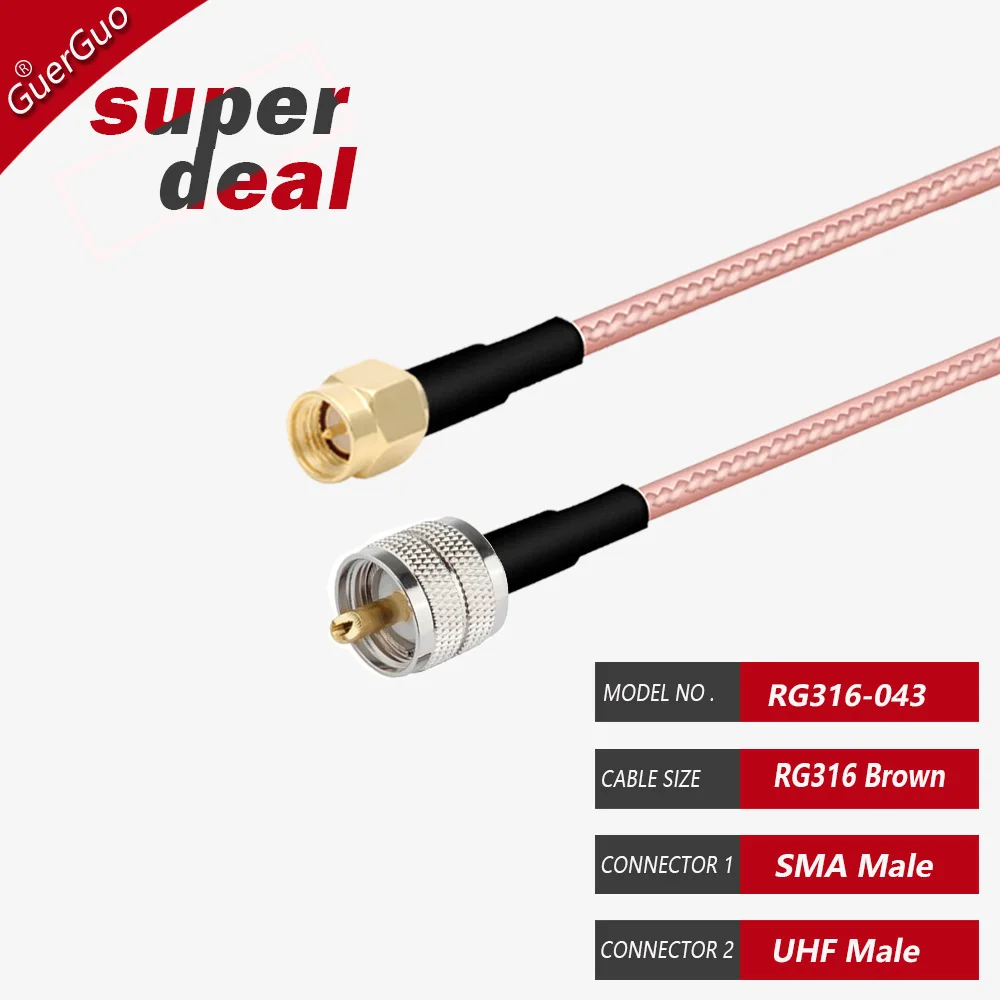 PL259 UHF Male to SMA Female Jack Connector SO239 UHF Female RF Coaxial Cable Jumper Pigtail for Router Antenna RG316 view 4