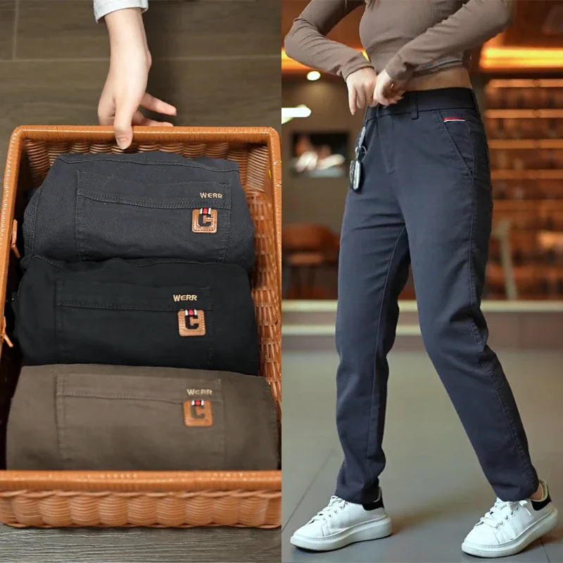 2024 nuevo diseño de primavera moda coreana pantalones casuales para hombres pantalones de trabajo de negocios ajustados elásticos regulares