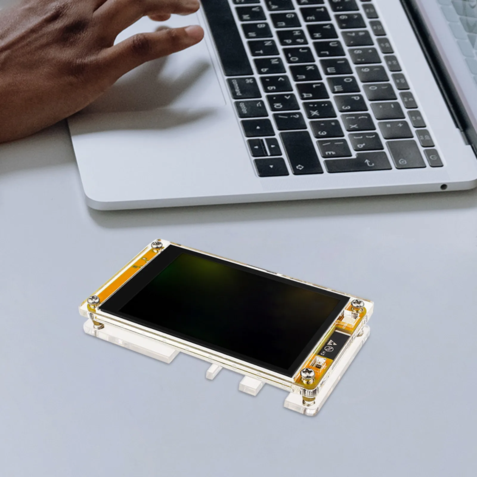 

Acrylic Protective Case Capacitive Touch Screen Transparent Durable Cover Fixed Stand Stability for Display Security Clear