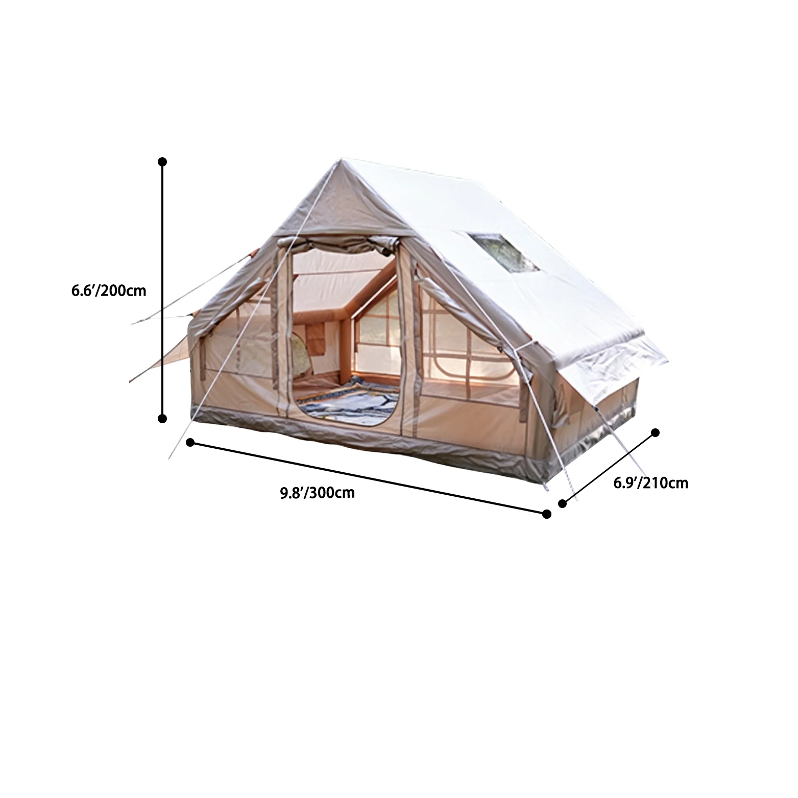 Taşınabilir 6.3 ㎡   3-4 Kişili - Outdoor Camping Inflatable Tent incelemesi ve fiyatı