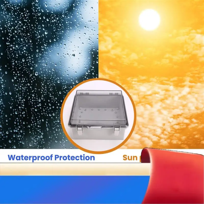 

Прозрачный электрический корпус, наружная пластиковая распределительная коробка, защищенная от атмосферных воздействий электрическая коробка 210*210*100 мм-X62A