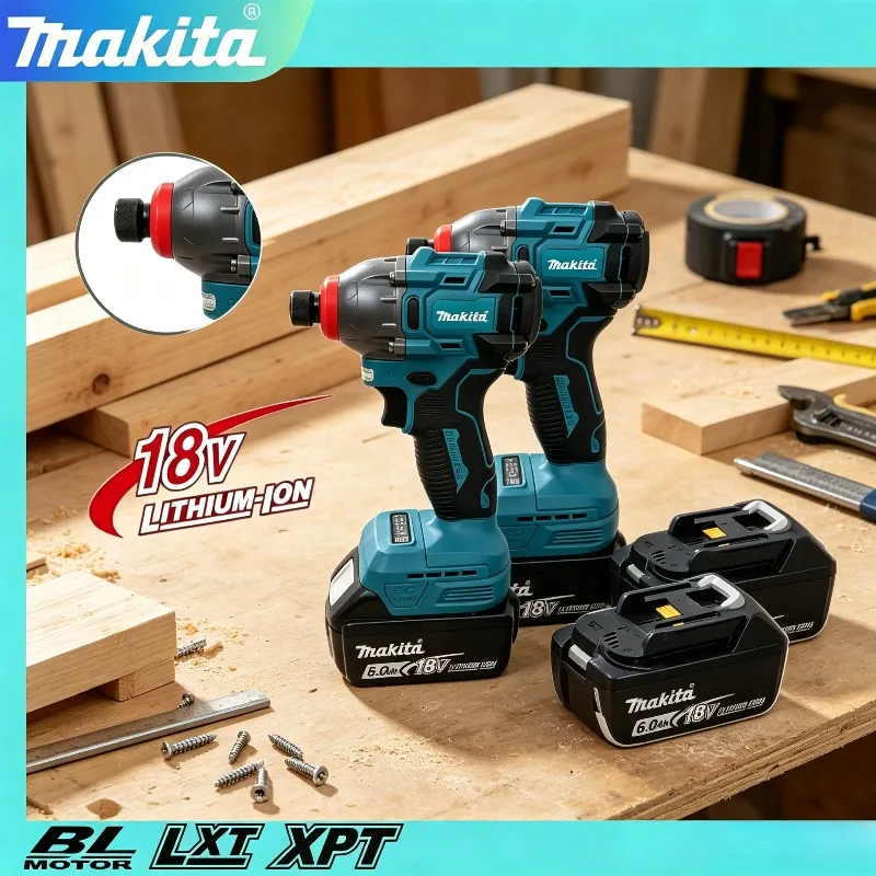 

Makita Impact Driver Electric Screwdriver Power Tool Makita Cordless Brushless Motor For Home DIY Woodworking For 18V Battery