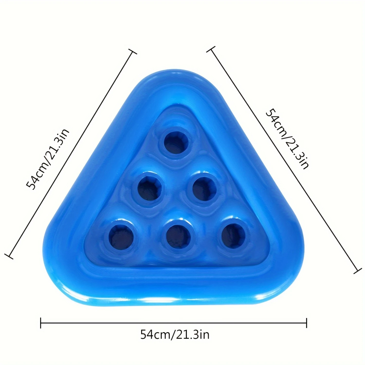 1pc Blue 6-hole Floating Inflatable Triangle Drinks Cup Holder Swimming Pool Floats Table  Tray Coasters Summer Party Decoration