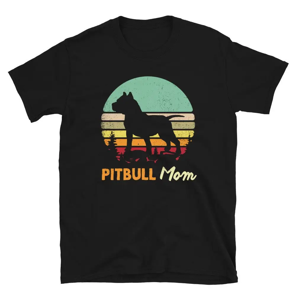 Retro Style Pitbull Mom T Shirt Vintage Pit Bull Pittie Pitty Dog for