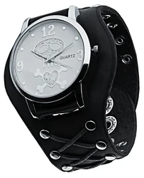 Creative Large Dial with Skull Head Dial, Men's Watch, Casual Leather Quartz Watch, Suitable for Birthday Gifts