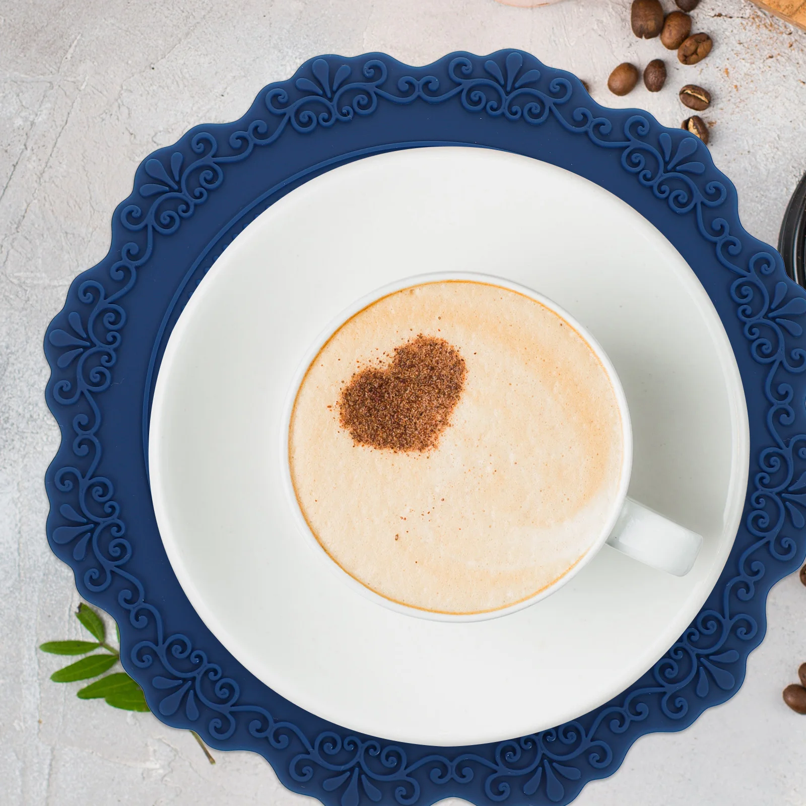 

2Pcs Embossed Silicone Table Mats Waterproof Kitchen Place Mats Baking Oven Microwave Liner Refrigerator Insulation Dining Table