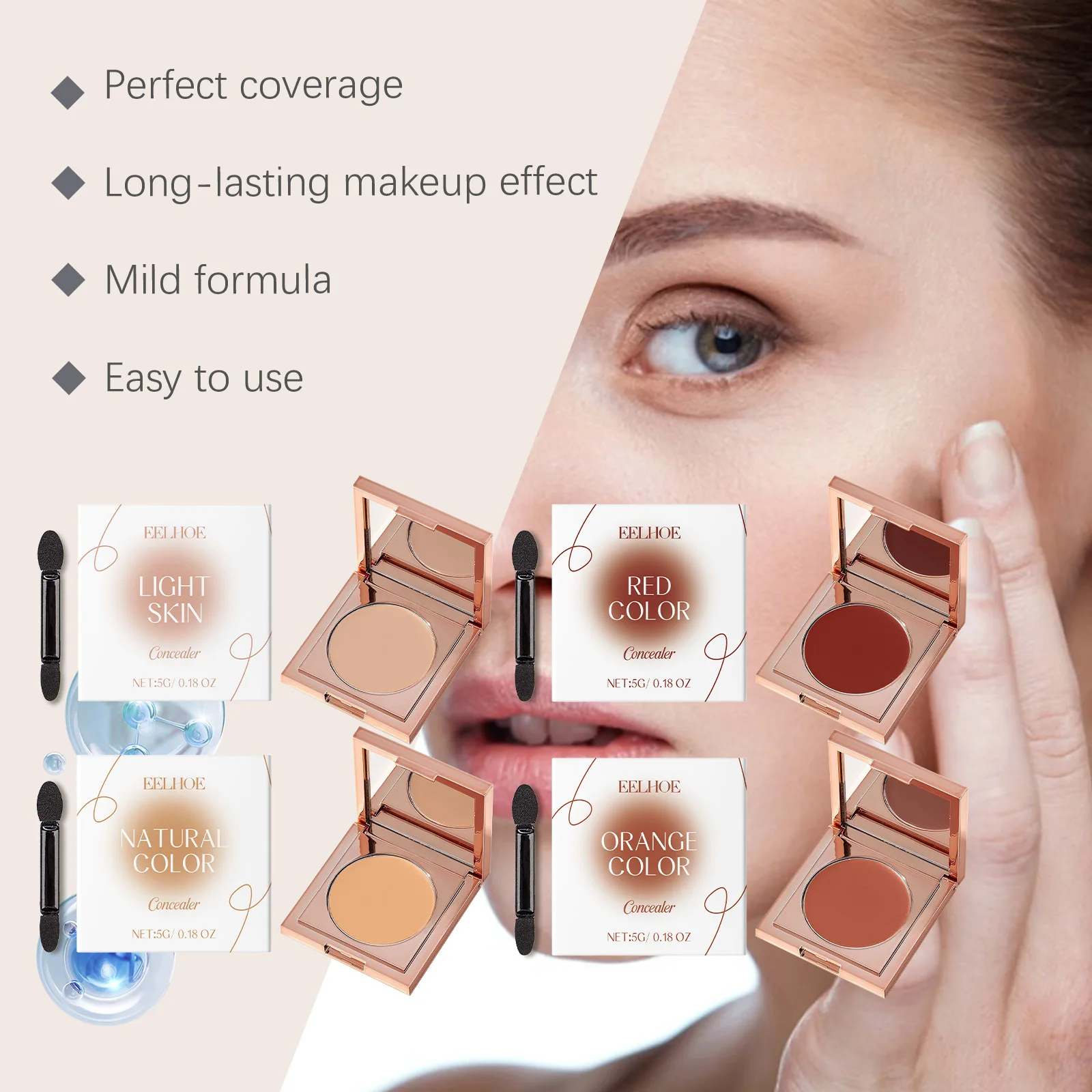 EELHOE 4 Colors Face Concealer Dark Circles Corrector High Coverage Cover Blemishes Improve Skin Tone Concealer Makeup Cosmetics