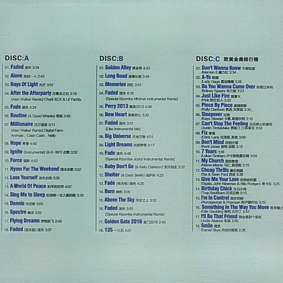 Alan Walker CD Records - Western English Electronic DJ Dance Music Selection 3CD Car Audio Discs for EDM Fans