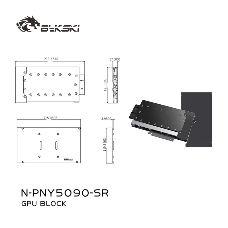 Bykski N-PNY5090-SR Blocco GPU da utilizzare per PNY GeForce RTX 5090 32GB GDDR7 Scheda grafica PC Raffreddamento ad acqua Rame Tutto in metallo Radiatore