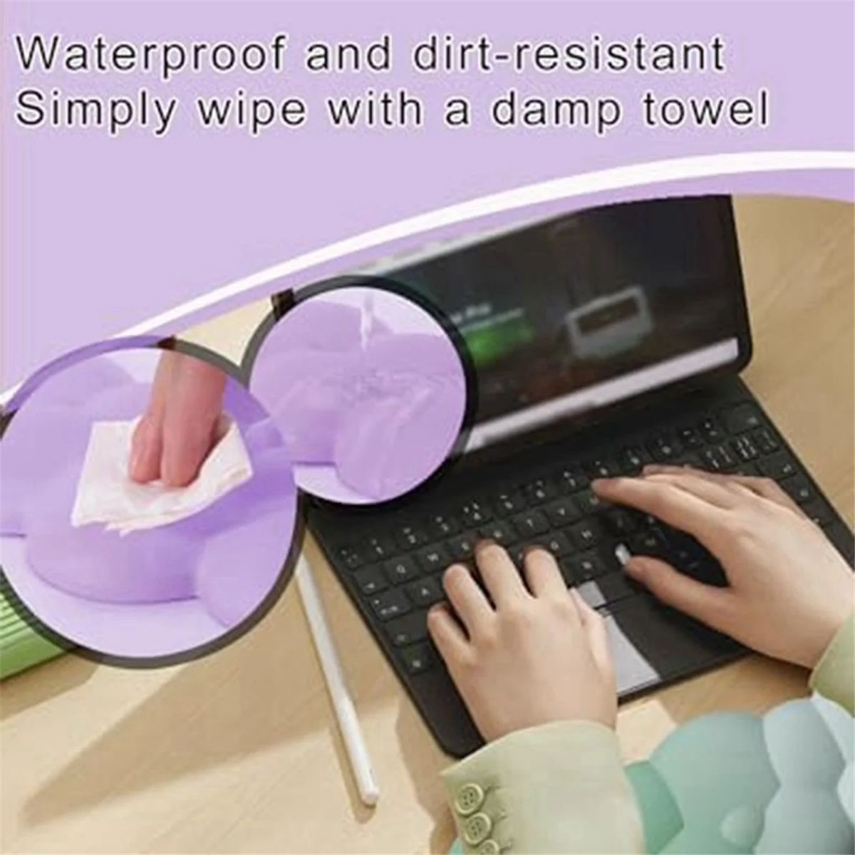 H-Keyboard Wrist Rest Pad, Ergonomic Design Effective Wrist Pain Relief Arm Rest Desk, Cute Cloud Decoration Gift