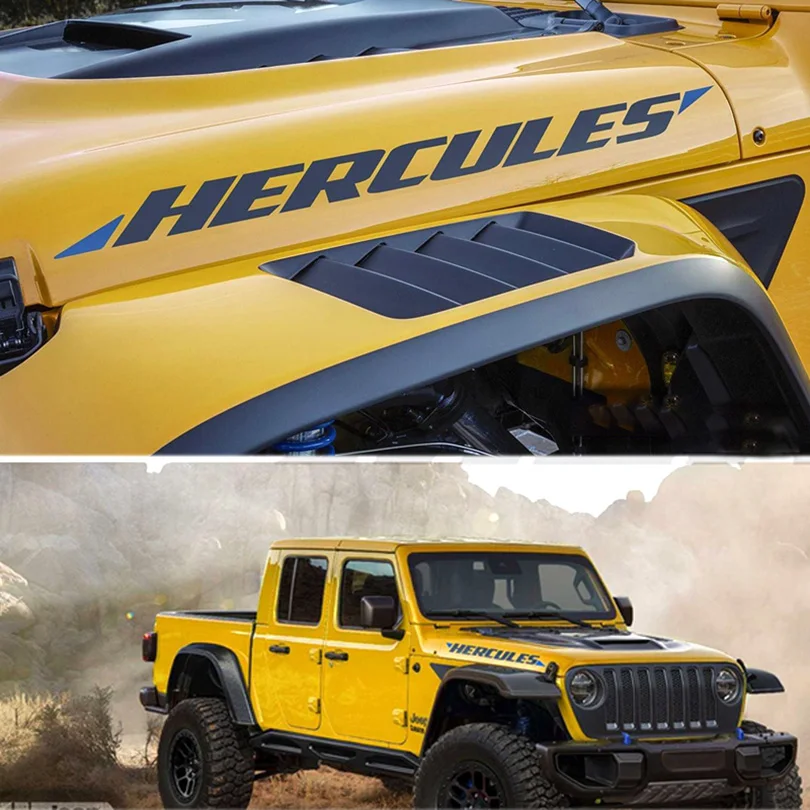

Pair Black Hood Side HERCULES Letter Sticker Styling Decal Graphics Wrap for Jeep Wrangler Unlimited Rubicon CJ TJ YK JK JL