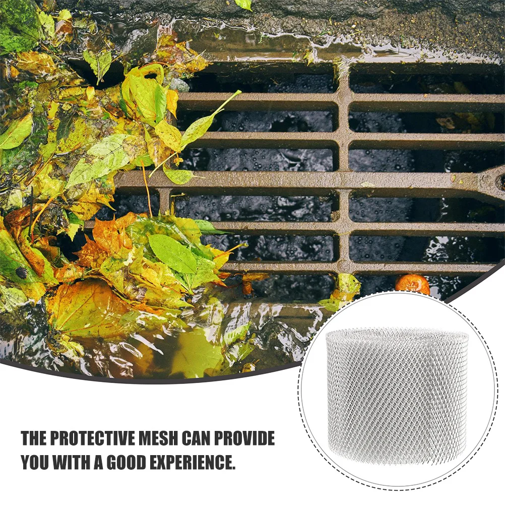 1 rollo de malla protectora para canalones de acero inoxidable, previene hojas, bloqueo de desechos, drenaje de agua de lluvia, suministro para el hogar