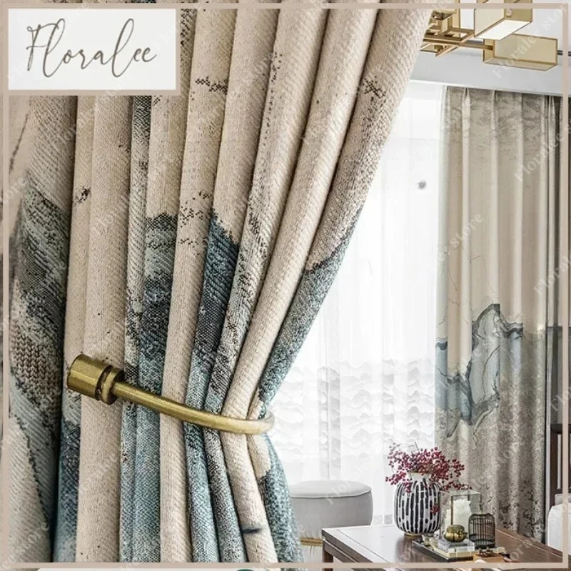 

Light Luxury Classical Elegant Embroidered Curtains for Living Dining Room Study Bedroom Thick Blackout Room Décor 1PC Blackout