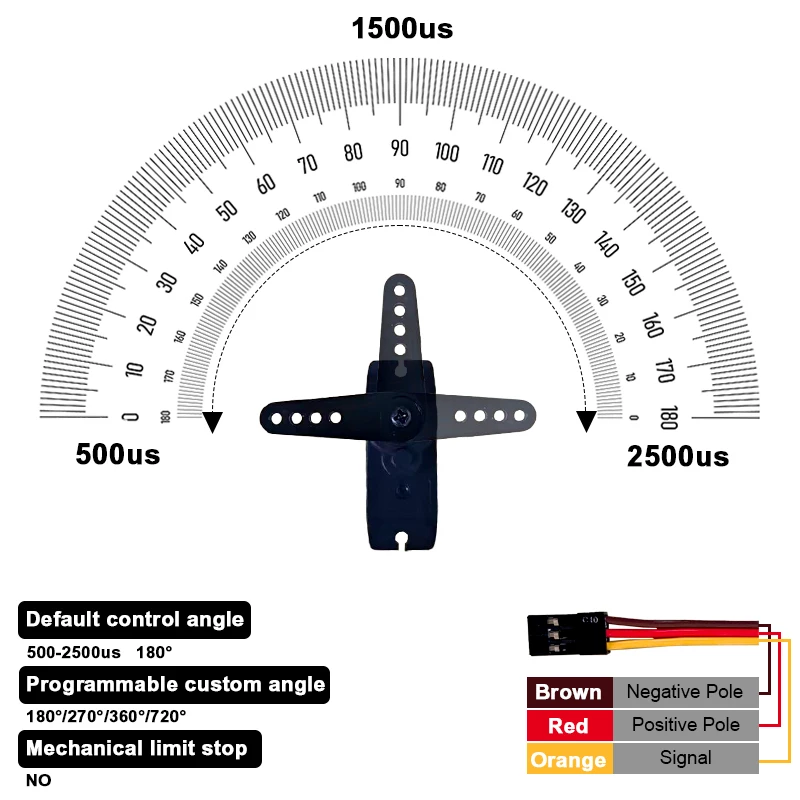 PTK 7462W MG 9g Micro Wasserdichter Servo 5KG Metallgetriebe HV für RC-Flugzeuge, Autos, Helikopter und Roboter 180° ° 1/10 Digital-Servo – Detail 7