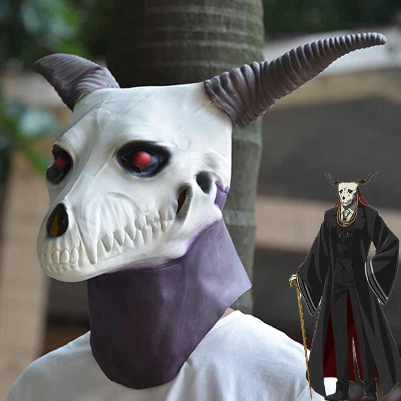 New Anime Cosplay The Ancient Magus' Bride Elias Ainsworth Horn Mask Masquerade Halloween Cosplay Party Props Carnaval Mask