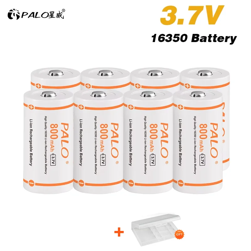 PALO 16340 16350 Battery 800mAh 3.7V Li-ion Rechargeable Battery CR123A RCR 123 ICR For Arlo Security Camera L70  LED Flashlight