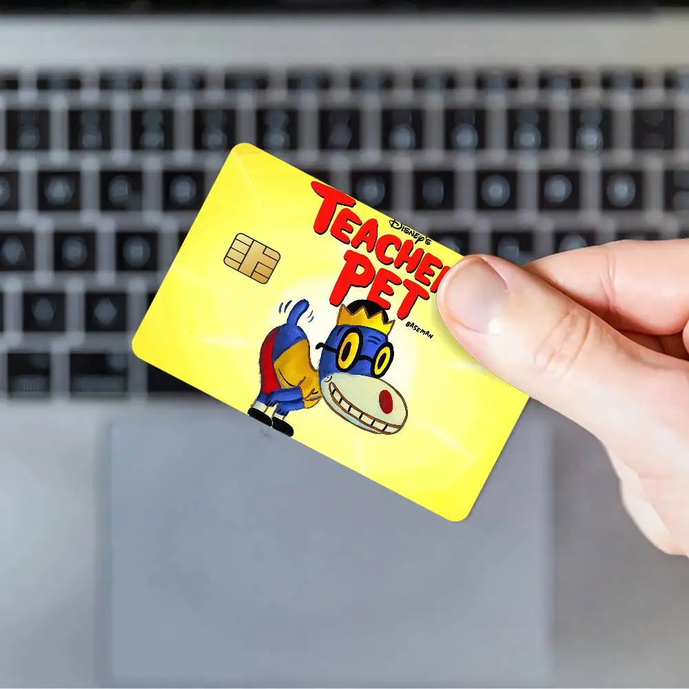 كارتون المعلمين الحيوانات الأليفة لطيف البنك بطاقات الائتمان حافلة تمرير ملصقات بارد الديكور للماء 4 قطع بطاقة