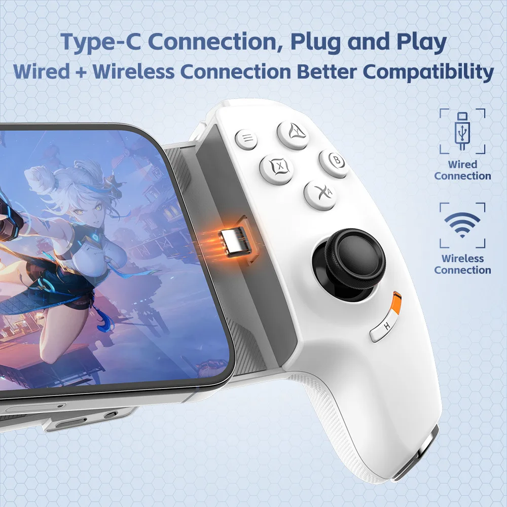 Telescopic Mobile Game Controller Pro Max with Type-C Wired & Bluetooth Connection, Ultimate Gaming Gadget for iOS & Android