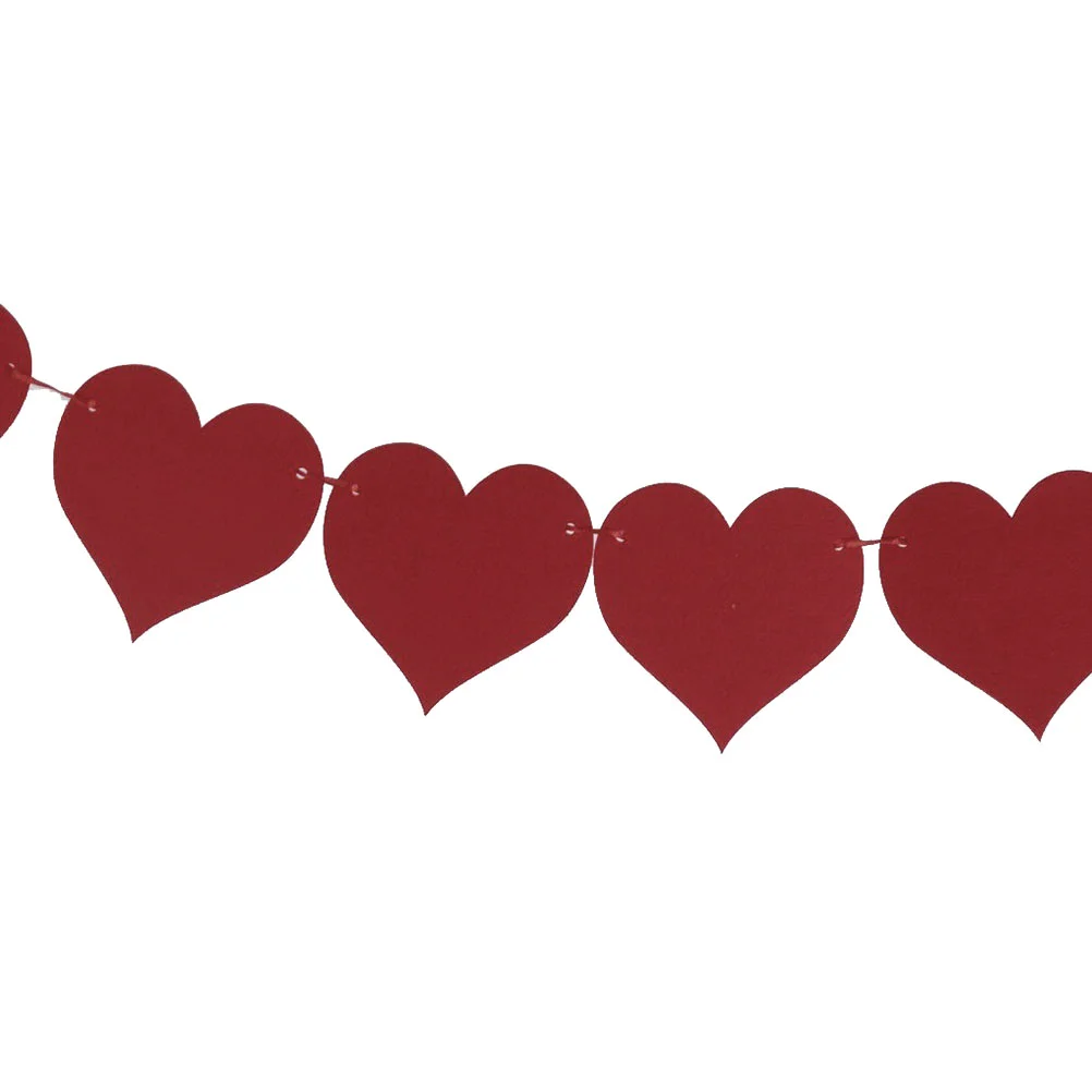 Fireplace Decor Wedding Decorations Red Heart Bunting Love Party Banner Christmas