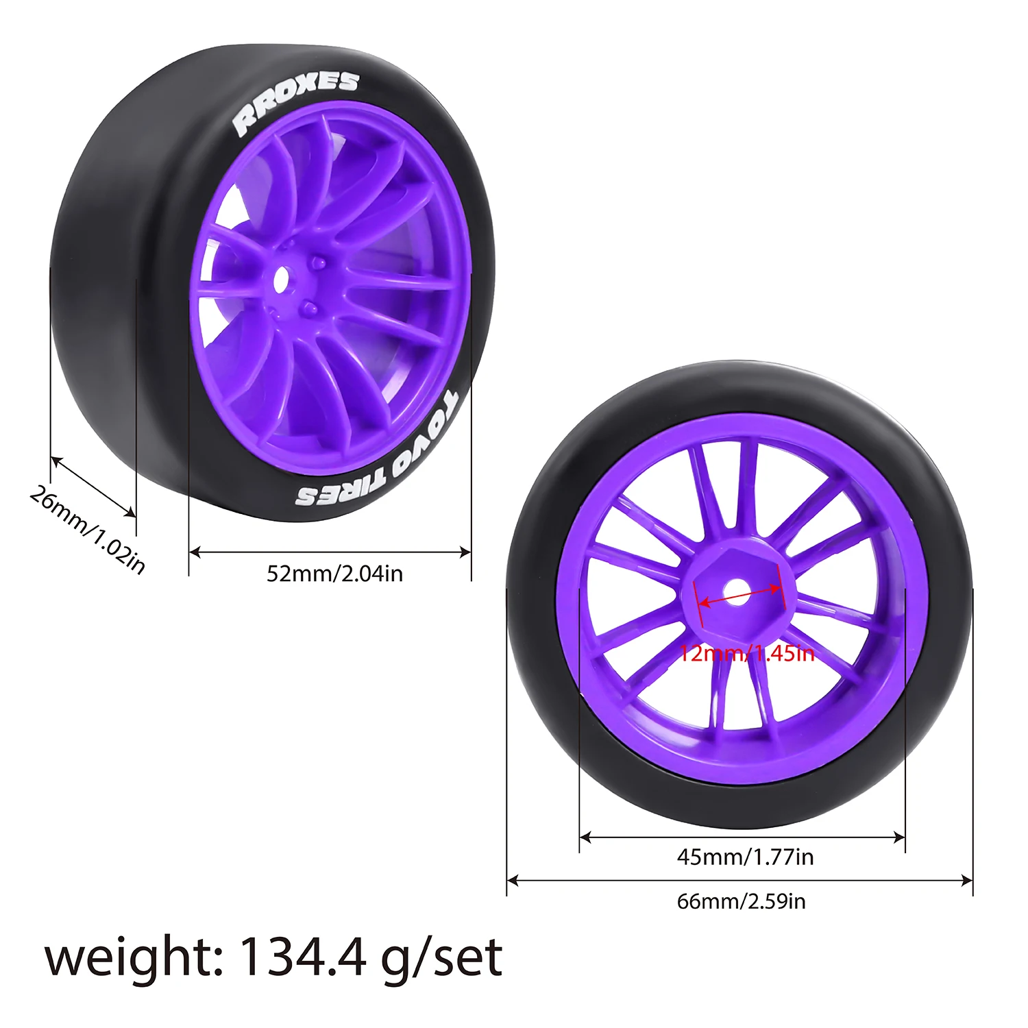 12 مللي متر عرافة 66*26 مللي متر الإطارات عجلات ل 1/10 LC PTG-2R طامية 1/10 XV01 xv02 HSP MJX 10303 10304 xts-s10/ TRAXXAS Mini رالي فورد