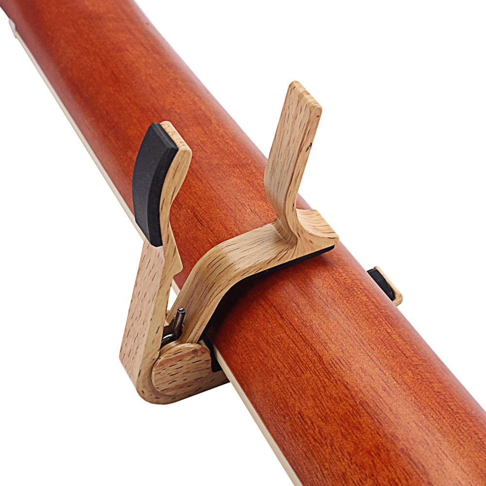 

Wood Color Guitar Capo Alloy Clamp for Acoustic Electric Classical Guitar Ukulele Violin Banjo Mandolin Fast Tune Change