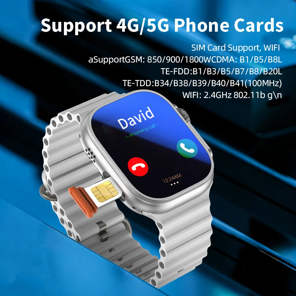 

New DW200 Pro Ultra 4 Smartwatch 5G Android 13 Smart Watch With 2.29'' Amoled Screen 800W Rotary Camera Sim Card Slot Video Call