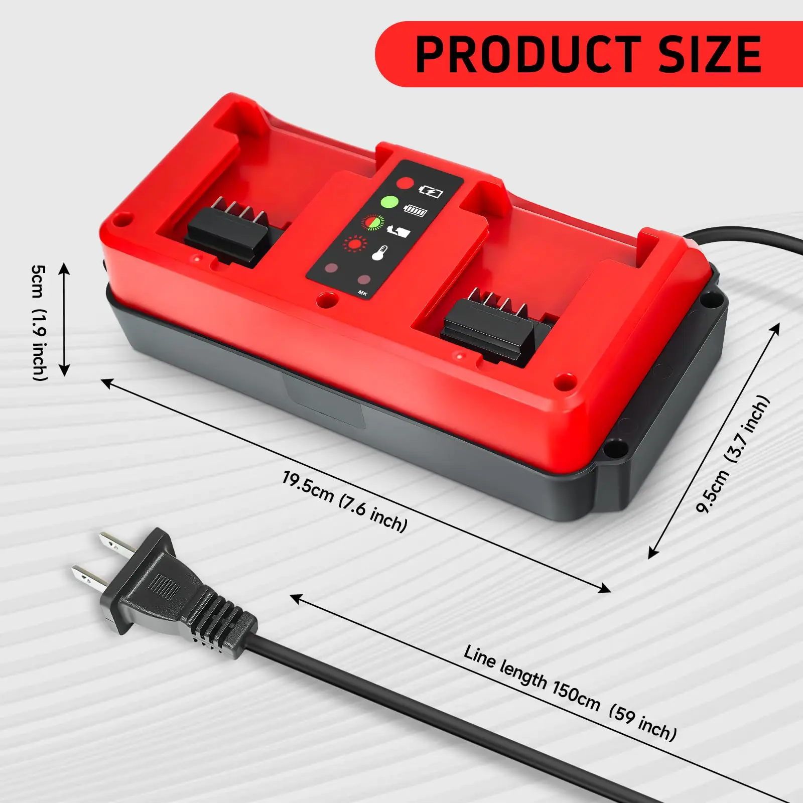 Cargador rápido compatible baterías de iones de litio Milwaukee - imagen 2