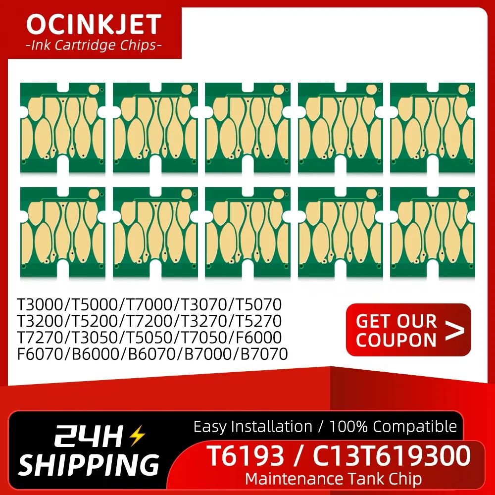 T6193 Maintenance Tank Box Chip For Epson T3000 T3200 T5200 T7200 T3270 T5270 T7270 F6000 F6070 B6000 B6070 B7000 B7070 P10000