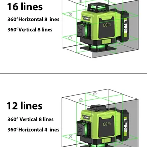 ليزر أفقي ورأدي على مستوى LFINE مع جهاز تحكم عن بعد ، 3D ، 4D ، 8 خطوط ، تسوية ذاتية 360 درجة ، 12 خطا ، 16 خطا أعلى 12 مبيعات مستوى ليزر مستعمل - رقم 5