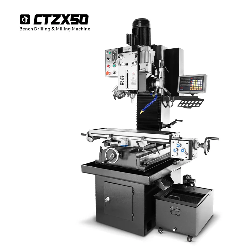 CTZX50 Vertical Milling and Drilling Machine 2.2kW 380V Milling Machine with Linear Scale Digital Display Work Cabinet